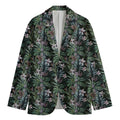 Vintage Tropical Floral Print Men's Cotton Blazer