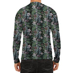 Vintage Tropical Floral Print Men's Long Sleeve Rash Guard