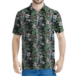 Vintage Tropical Floral Print Men's Polo Shirt