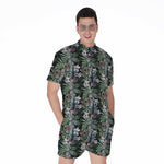 Vintage Tropical Floral Print Men's Rompers