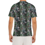Vintage Tropical Floral Print Men's Short Sleeve Rash Guard