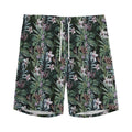 Vintage Tropical Floral Print Men's Athletic Shorts