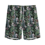 Vintage Tropical Floral Print Men's Sports Shorts
