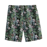 Vintage Tropical Floral Print Men's Sports Shorts