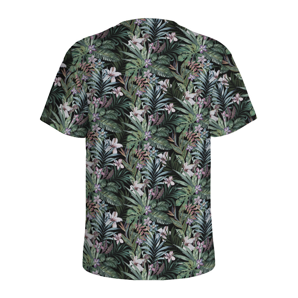 Vintage Tropical Floral Print Men's Sports T-Shirt