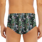 Vintage Tropical Floral Print Men's Triangle Swim Briefs