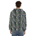 Vintage Tropical Floral Print Men's Velvet Pullover Hoodie
