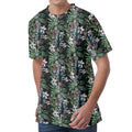 Vintage Tropical Floral Print Men's Velvet T-Shirt
