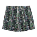 Vintage Tropical Floral Print Mesh Shorts