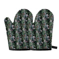 Vintage Tropical Floral Print Oven Mitts