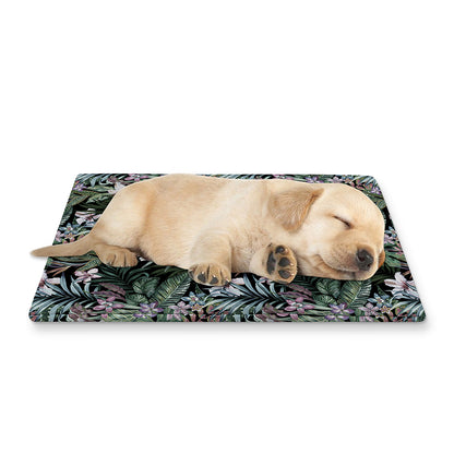 Vintage Tropical Floral Print Pet Cooling Mat Cover