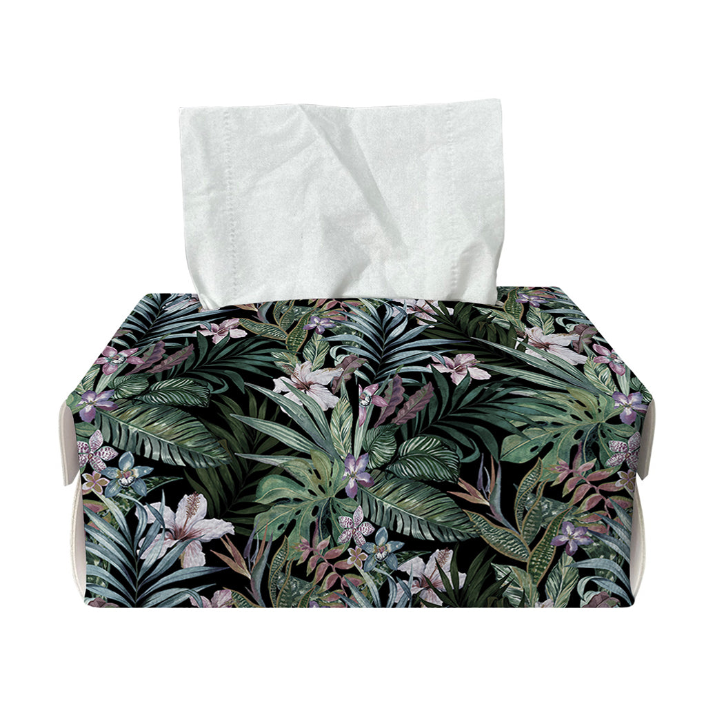 Vintage Tropical Floral Print Rectangle Tissue Box Cover