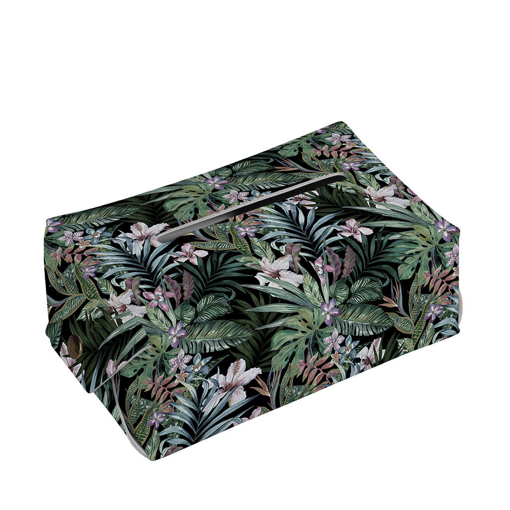 Vintage Tropical Floral Print Rectangle Tissue Box Cover