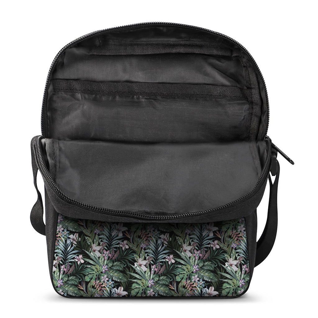 Vintage Tropical Floral Print Rectangular Crossbody Bag