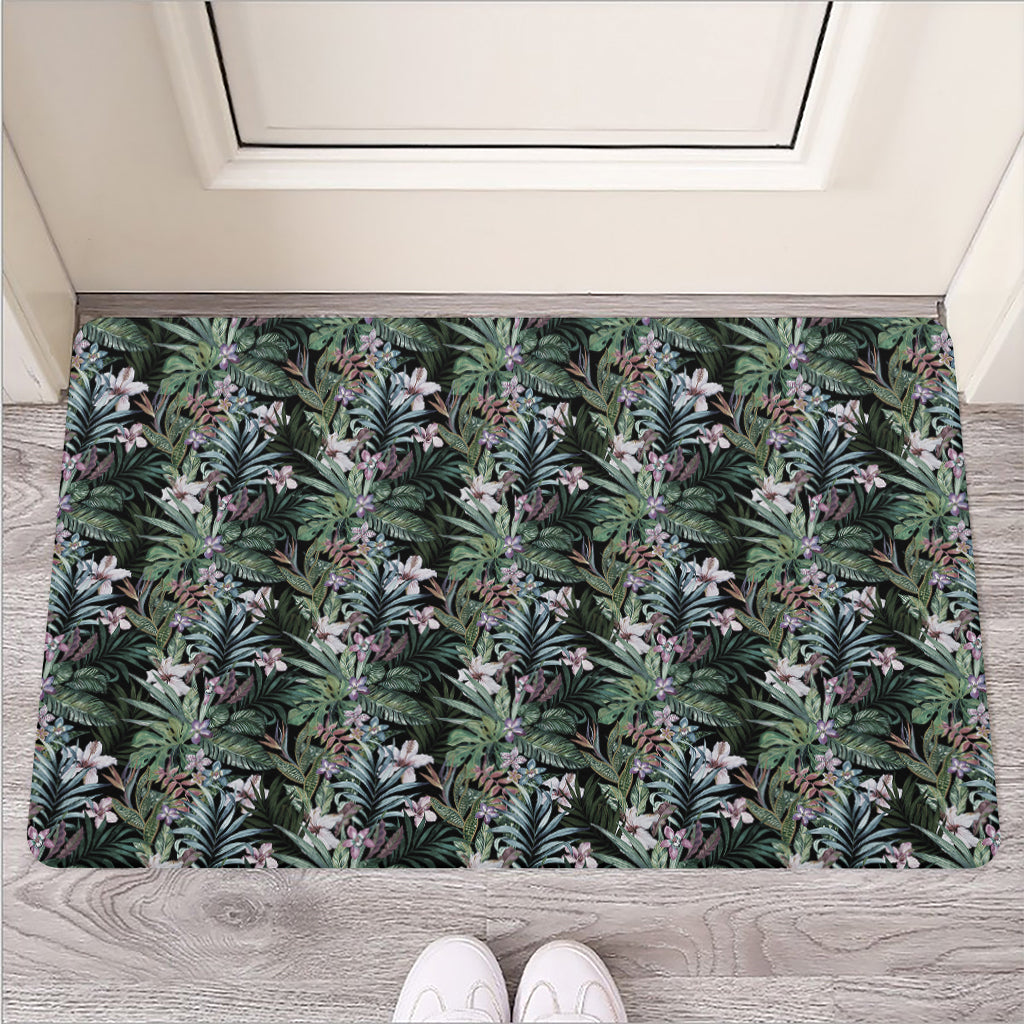 Vintage Tropical Floral Print Rubber Doormat