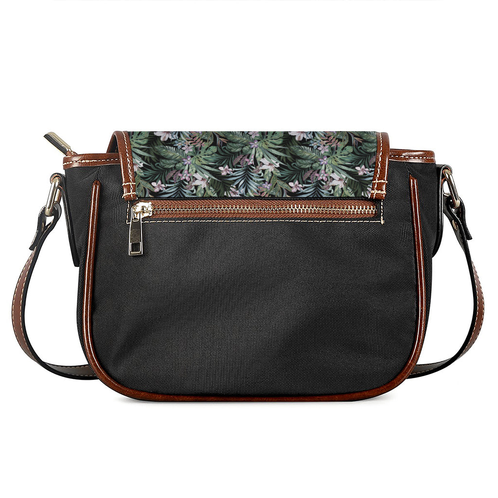 Vintage Tropical Floral Print Saddle Bag