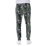 Vintage Tropical Floral Print Scuba Joggers