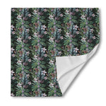 Vintage Tropical Floral Print Silk Bandana