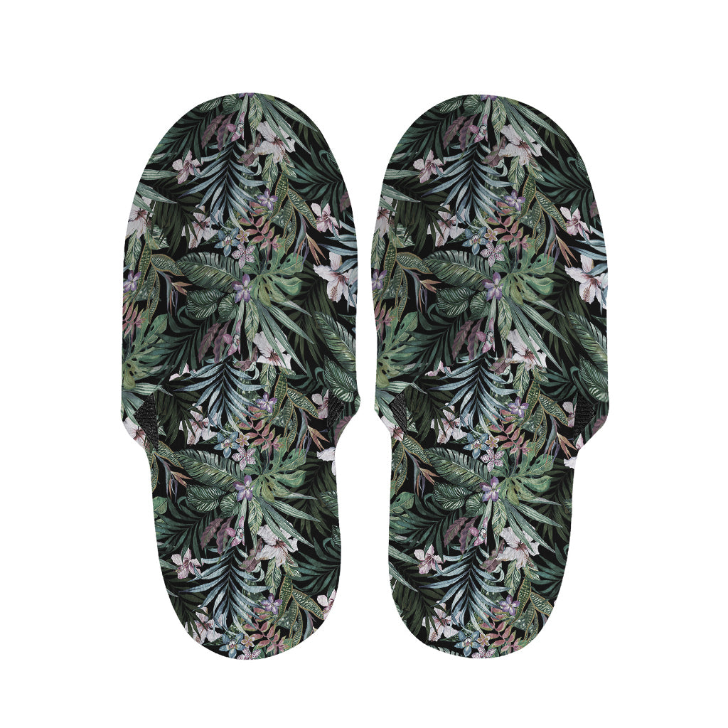 Vintage Tropical Floral Print Slippers