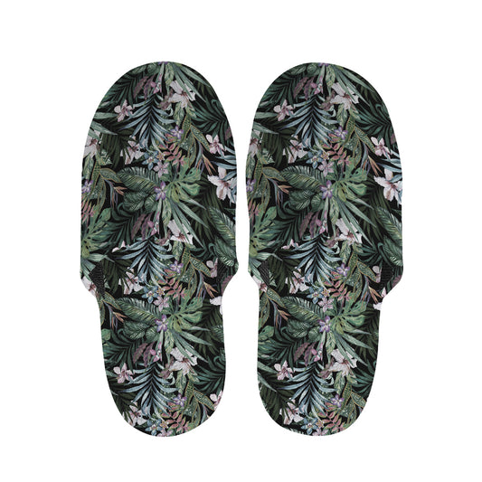 Vintage Tropical Floral Print Slippers
