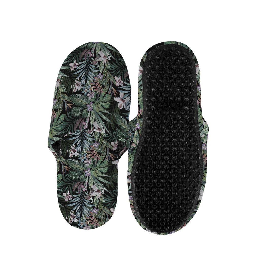 Vintage Tropical Floral Print Slippers