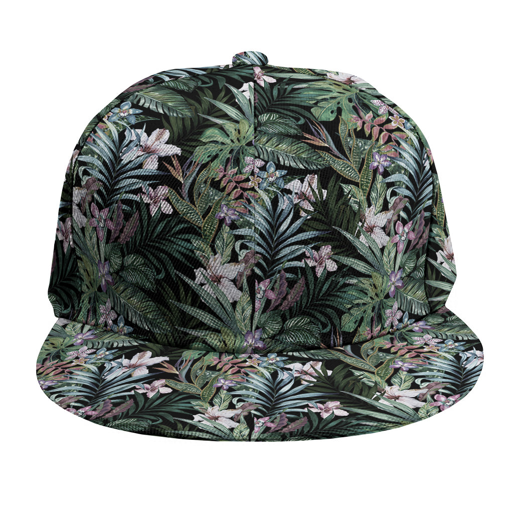 Vintage Tropical Floral Print Snapback Cap