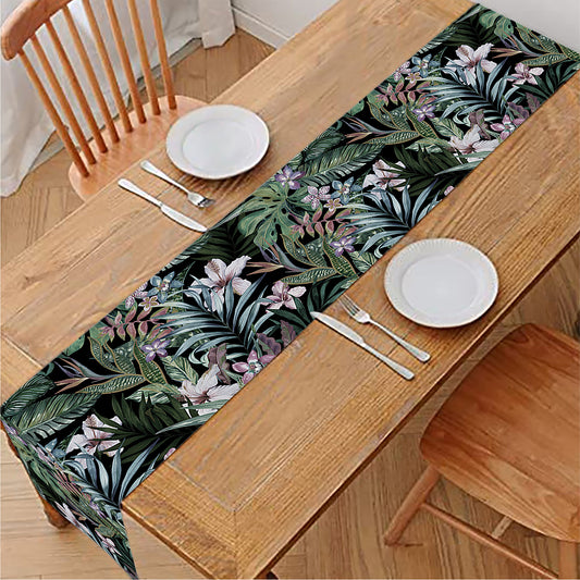 Vintage Tropical Floral Print Table Runner