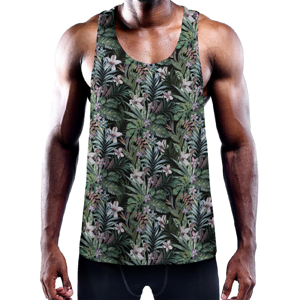 Vintage Tropical Floral Print Training Tank Top