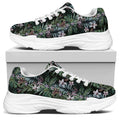 Vintage Tropical Floral Print White Chunky Shoes