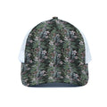 Vintage Tropical Floral Print White Mesh Trucker Hat