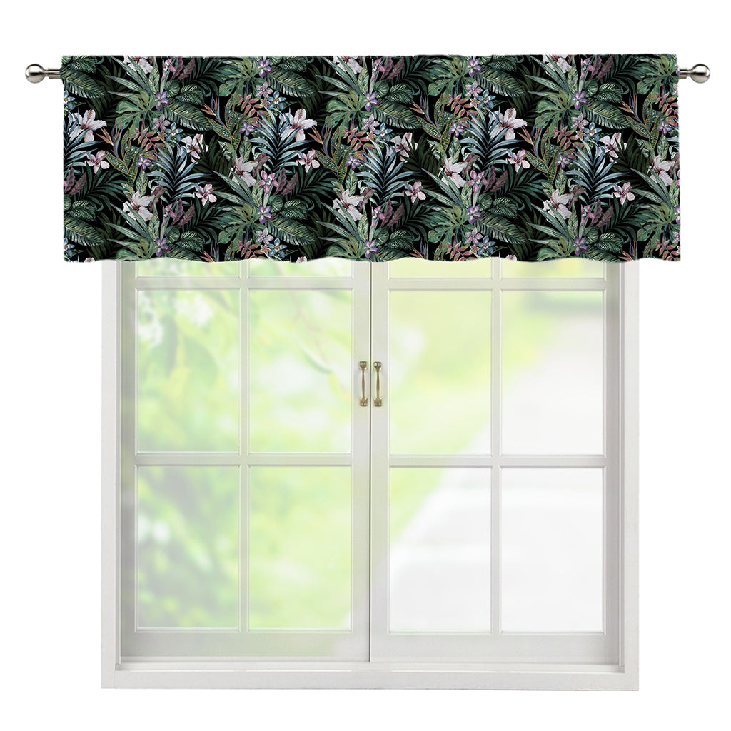 Vintage Tropical Floral Print Window Valance