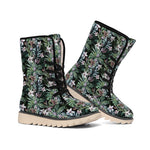 Vintage Tropical Floral Print Winter Boots