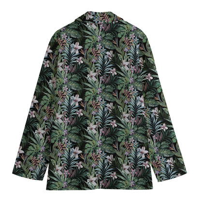 Vintage Tropical Floral Print Women's Blazer