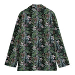 Vintage Tropical Floral Print Women's Cotton Blazer