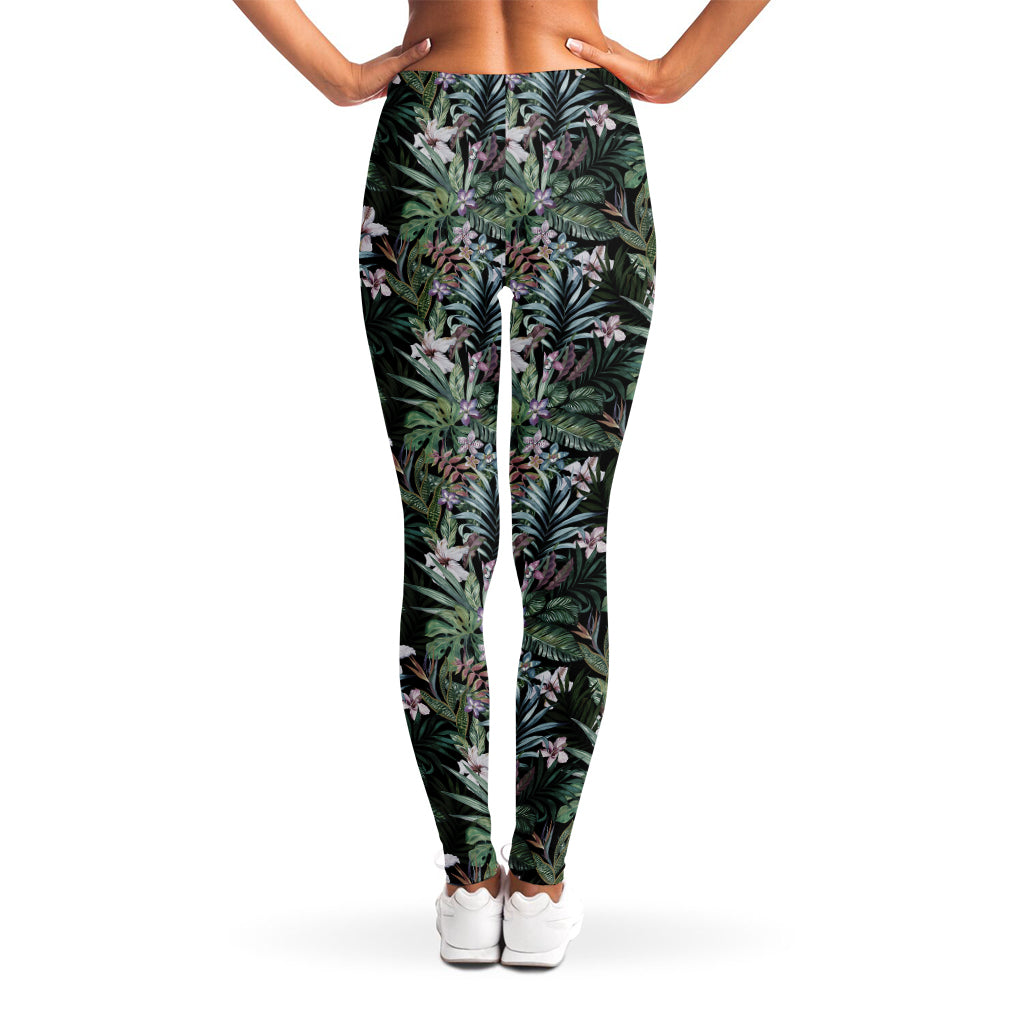 Vintage Tropical Floral Print Women's Leggings