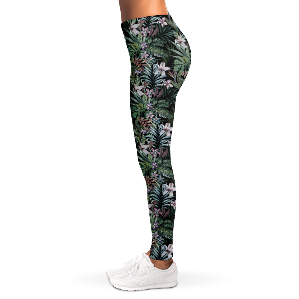 Vintage Tropical Floral Print Women's Leggings