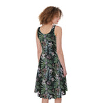 Vintage Tropical Floral Print Women's Sleeveless Dress