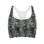 Vintage Tropical Floral Print Women's Sports Bra