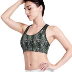 Vintage Tropical Floral Print Women's Sports Bra