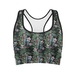 Vintage Tropical Floral Print Women's Sports Bra