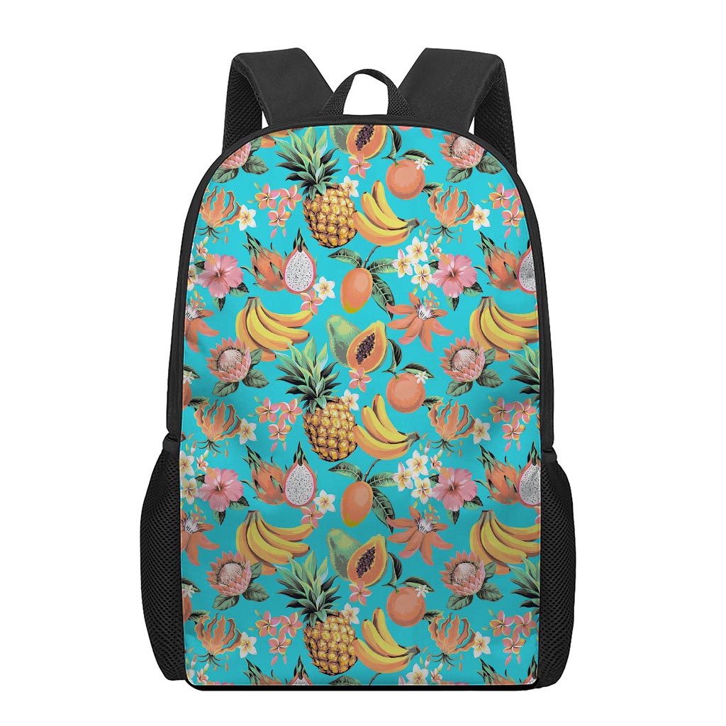 Vintage Tropical Fruits Pattern Print 17 Inch Backpack