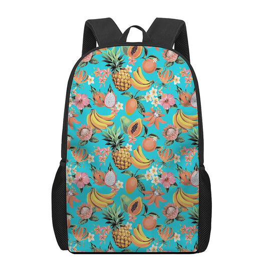Vintage Tropical Fruits Pattern Print 17 Inch Backpack