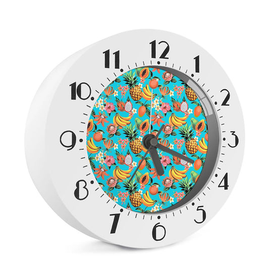 Vintage Tropical Fruits Pattern Print Alarm Clock