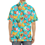 Vintage Tropical Fruits Pattern Print Aloha Shirt
