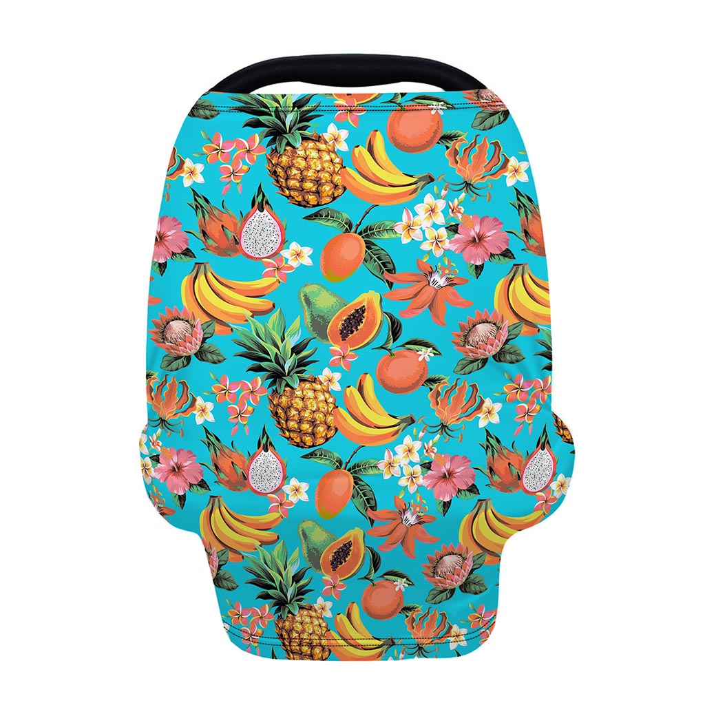 Vintage Tropical Fruits Pattern Print Baby Seat Cover