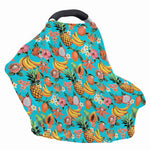 Vintage Tropical Fruits Pattern Print Baby Seat Cover