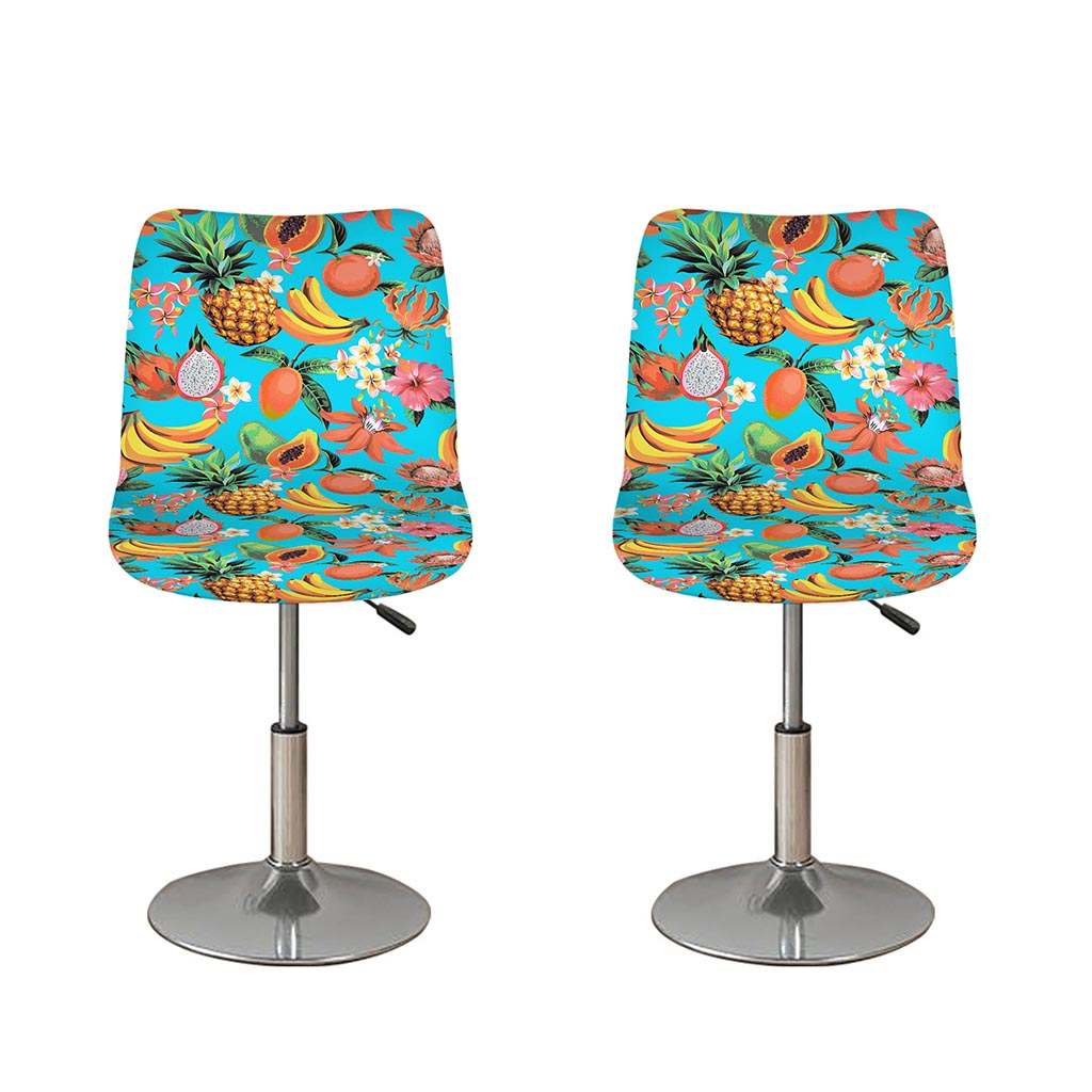 Vintage Tropical Fruits Pattern Print Bar Stool Covers