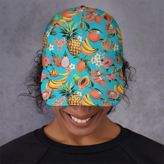 Vintage Tropical Fruits Pattern Print Baseball Cap