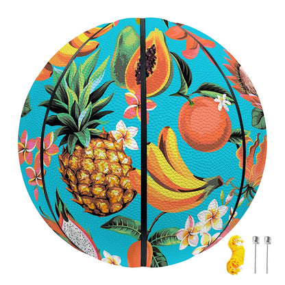Vintage Tropical Fruits Pattern Print Basketball