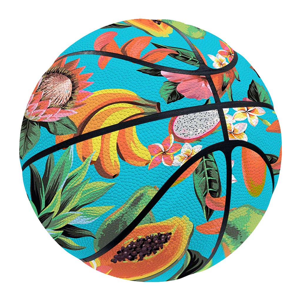 Vintage Tropical Fruits Pattern Print Basketball